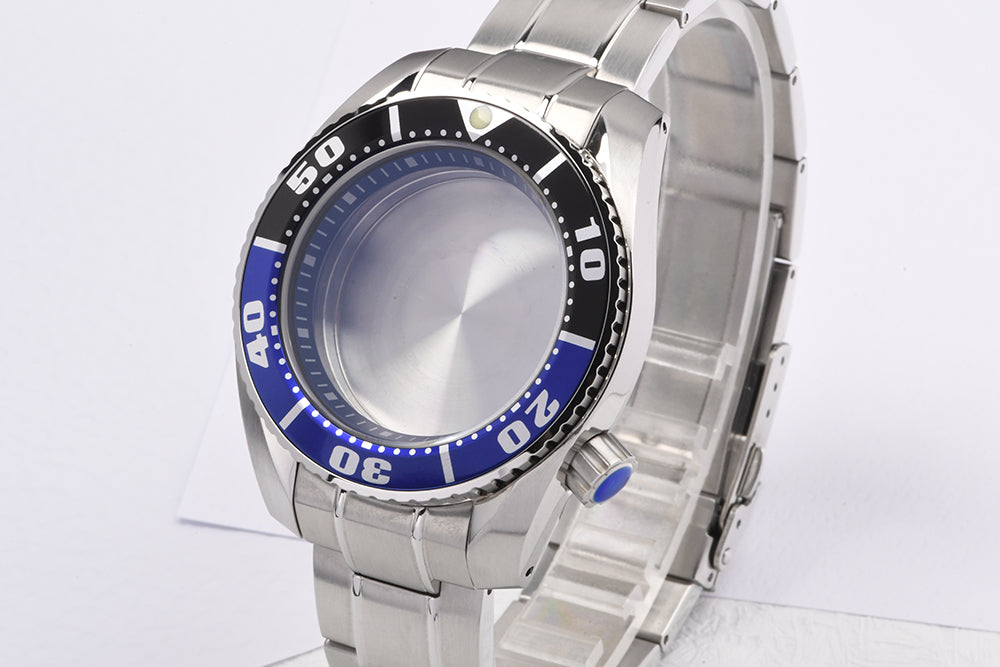 HEIMDALR Watch Parts Solid 42mm Polished Stainless Steel SBDC/Sumo Case Blue Black Bezel Sapphire Suitable For NH35/36 Movement