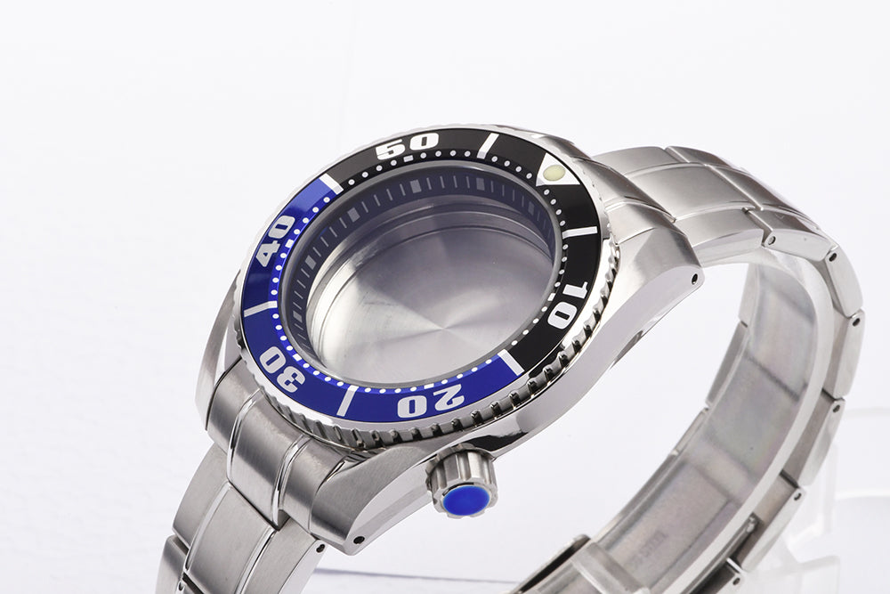 HEIMDALR Watch Parts Solid 42mm Polished Stainless Steel SBDC/Sumo Case Blue Black Bezel Sapphire Suitable For NH35/36 Movement