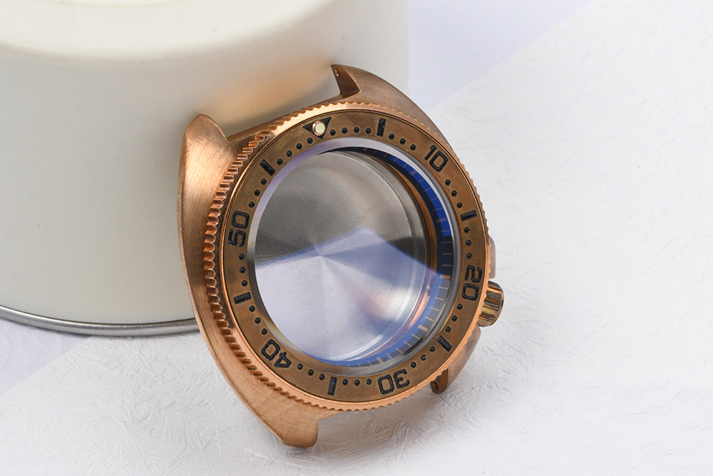 HEIMDALLR CUSN8 Bronze Turtle 6105 Watch Modify Parts Vinatge 44mm Diver Watch Case Sapphire Glass Suitable For NH35/36 Movement