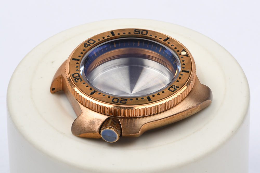 HEIMDALLR CUSN8 Bronze Turtle 6105 Watch Modify Parts Vinatge 44mm Diver Watch Case Sapphire Glass Suitable For NH35/36 Movement