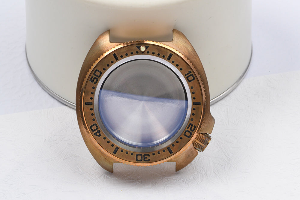 HEIMDALLR CUSN8 Bronze Turtle 6105 Watch Modify Parts Vinatge 44mm Diver Watch Case Sapphire Glass Suitable For NH35/36 Movement