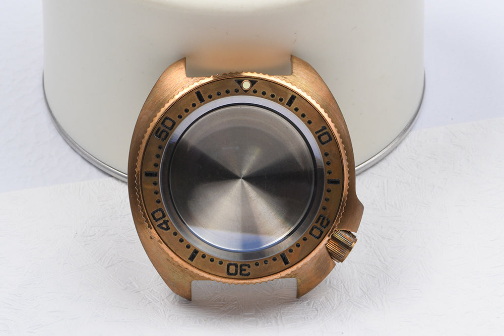 HEIMDALLR CUSN8 Bronze Turtle 6105 Watch Modify Parts Vinatge 44mm Diver Watch Case Sapphire Glass Suitable For NH35/36 Movement