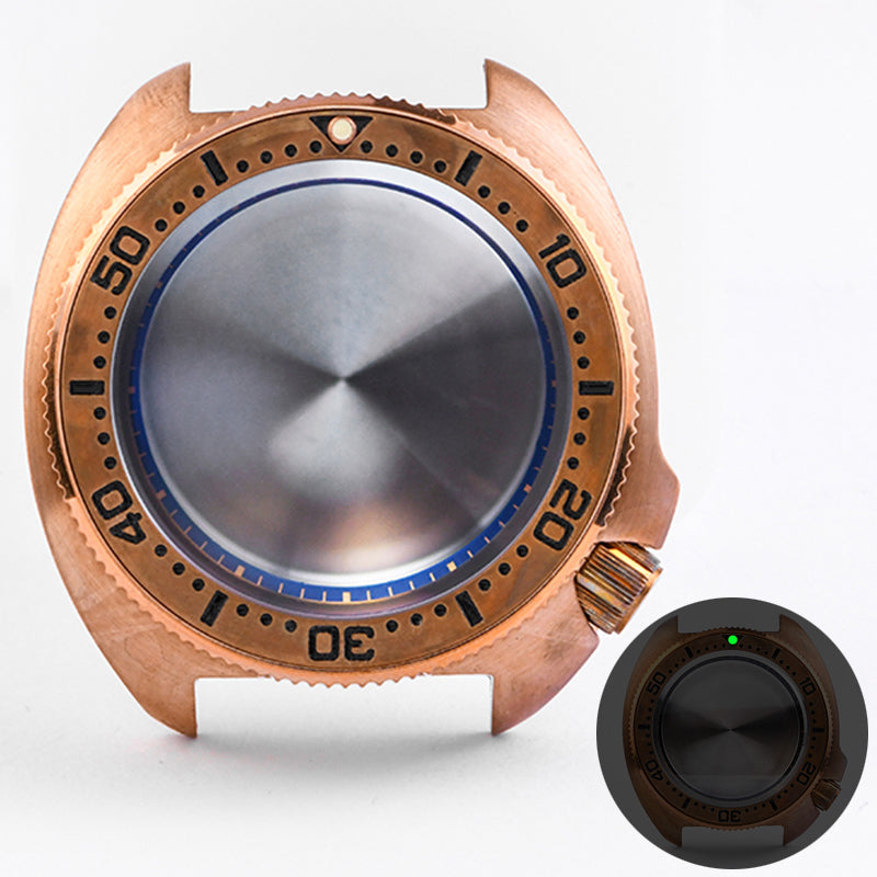 HEIMDALLR CUSN8 Bronze Turtle 6105 Watch Modify Parts Vinatge 44mm Diver Watch Case Sapphire Glass Suitable For NH35/36 Movement