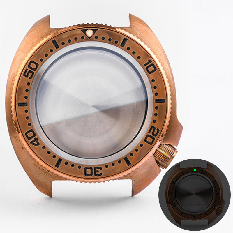HEIMDALLR CUSN8 Bronze Turtle 6105 Watch Modify Parts Vinatge 44mm Diver Watch Case Sapphire Glass Suitable For NH35/36 Movement