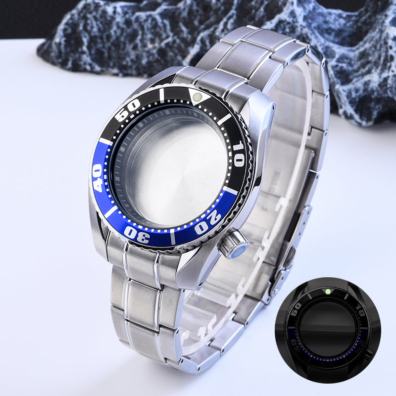 HEIMDALR Watch Parts Solid 42mm Polished Stainless Steel SBDC/Sumo Case Blue Black Bezel Sapphire Suitable For NH35/36 Movement