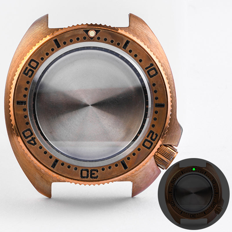 HEIMDALLR CUSN8 Bronze Turtle 6105 Watch Modify Parts Vinatge 44mm Diver Watch Case Sapphire Glass Suitable For NH35/36 Movement