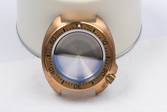 HEIMDALLR CUSN8 Bronze Turtle 6105 Watch Modify Parts Vinatge 44mm Diver Watch Case Sapphire Glass Suitable For NH35/36 Movement